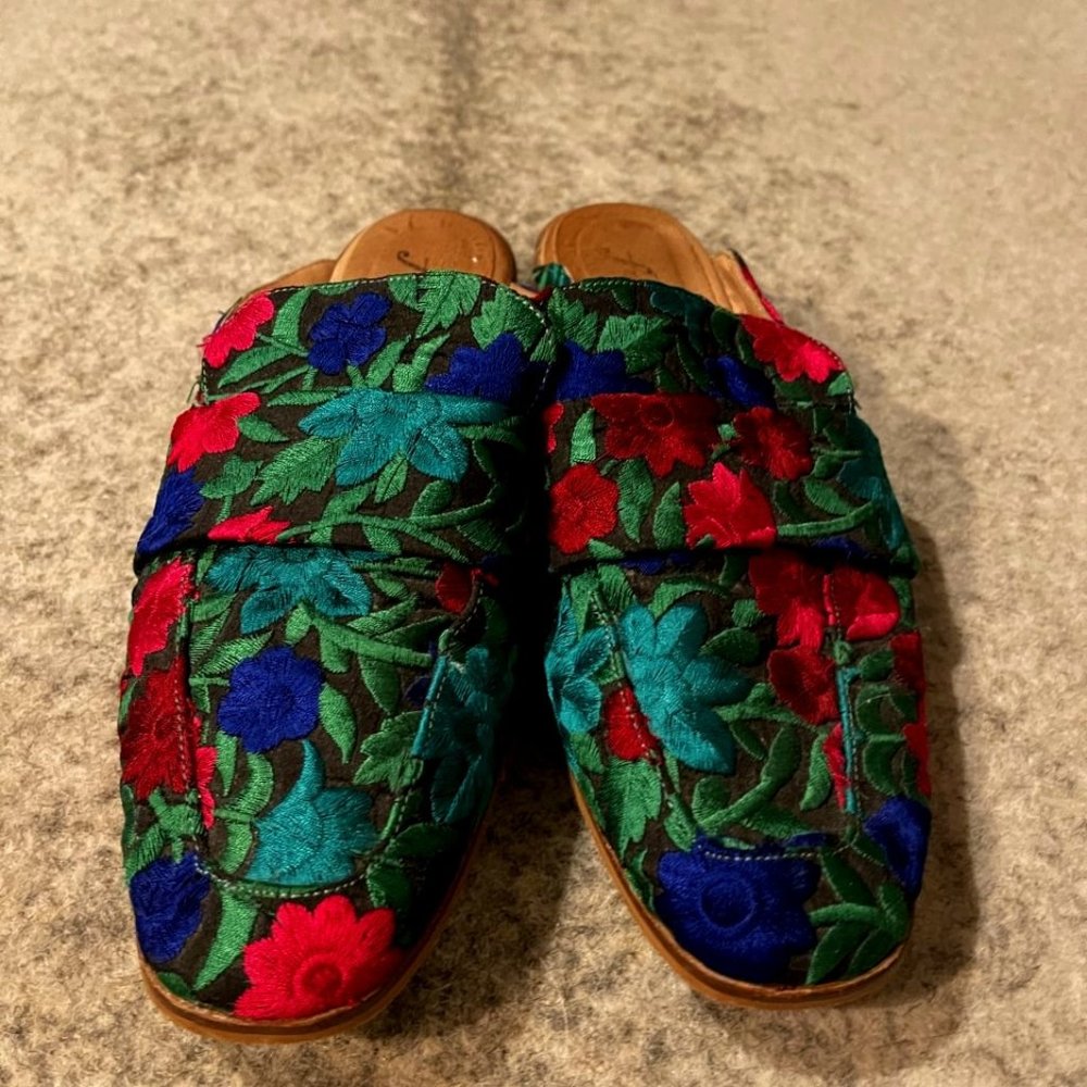 Free People Floral Mules
